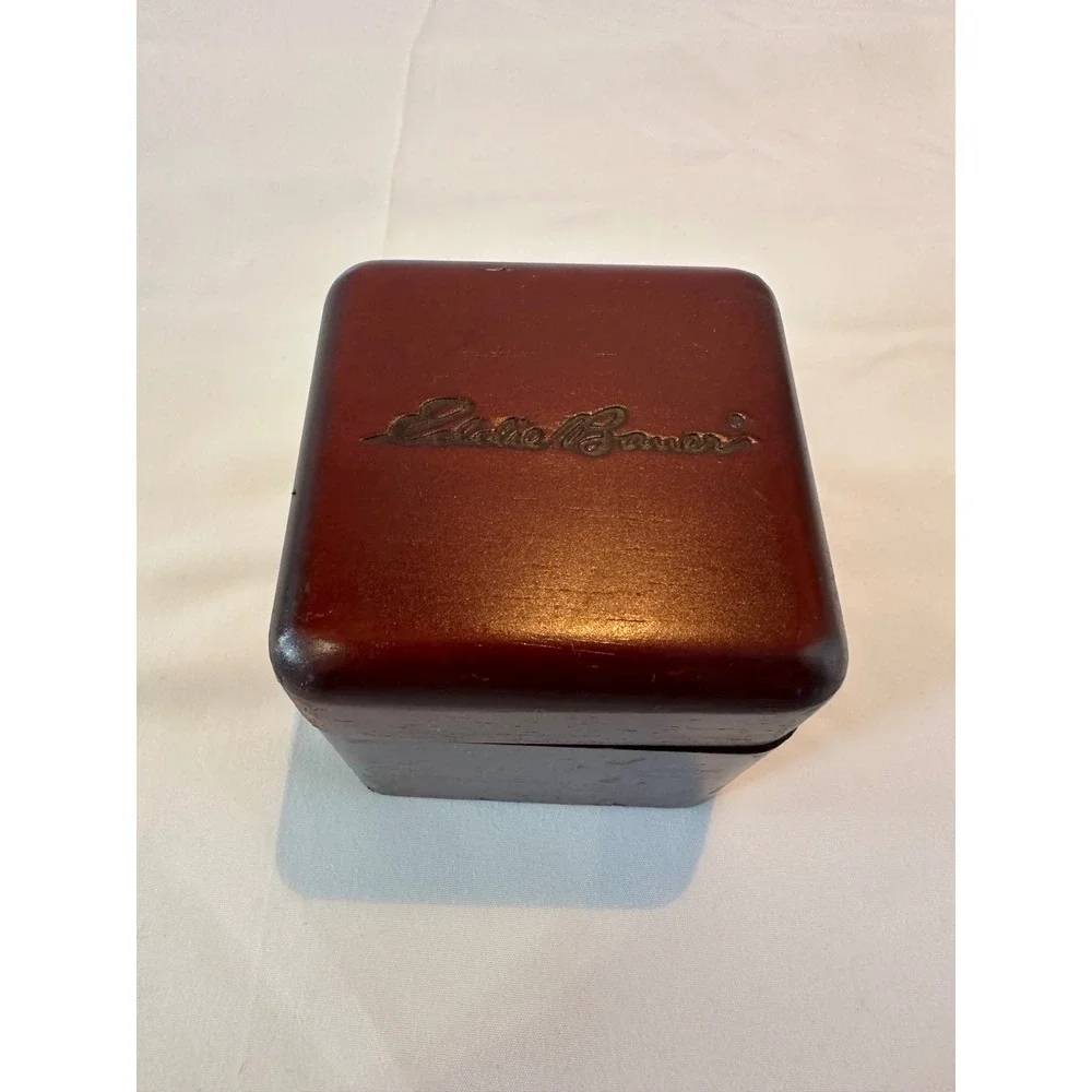 Eddie Bauer Watch Box‎ Wood Display Case Vintage Jewelry Storage Brown
